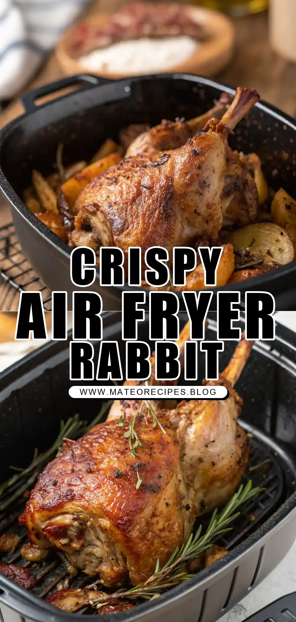 Pinterest pin 1 (Design 1) for Air Fryer Rabbit