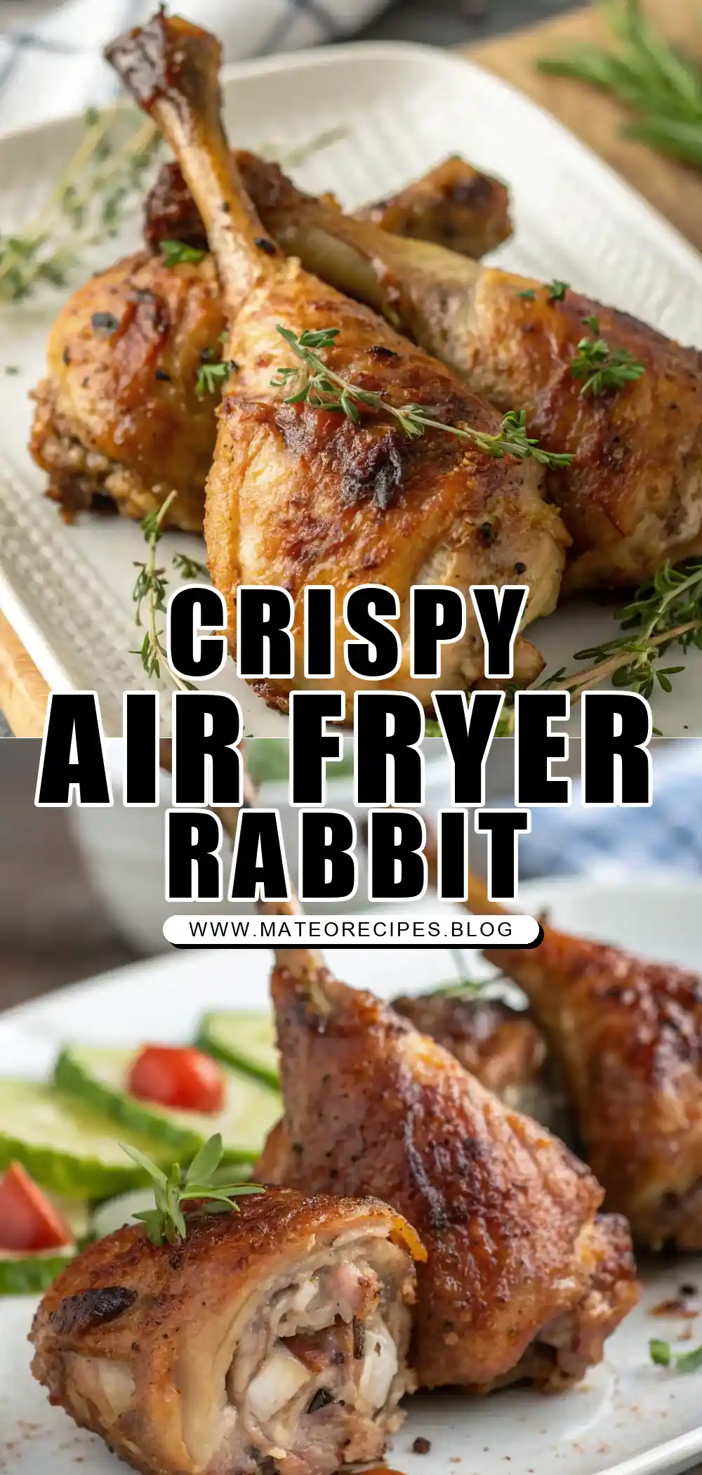 Pinterest pin 1 (Design 1) for Air Fryer Rabbit Legs