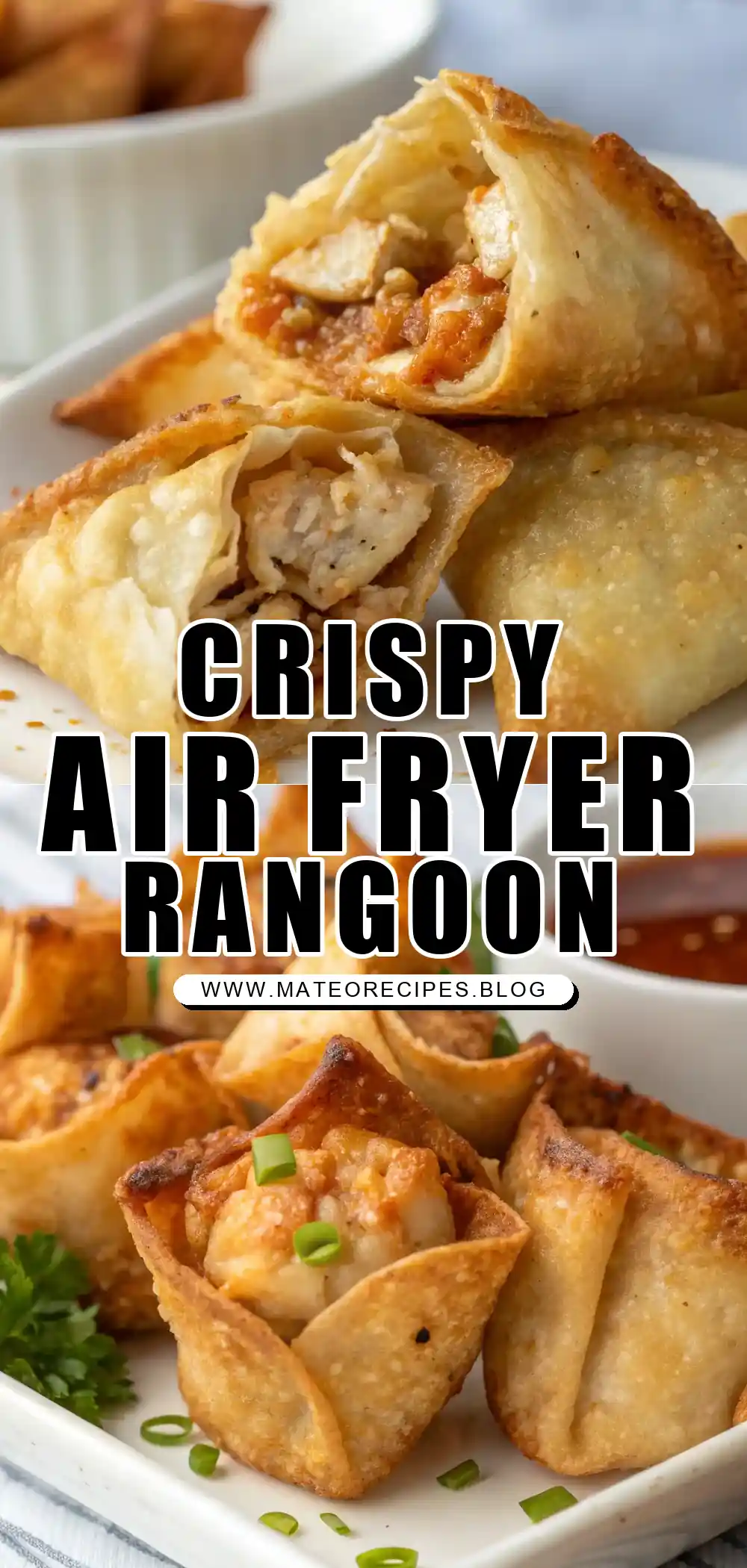 Pinterest pin 1 (Design 1) for Air Fryer Chicken Rangoon