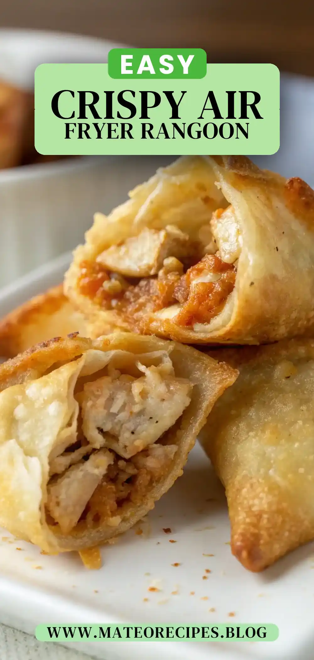 Pinterest pin 2 (Design 2) for Air Fryer Chicken Rangoon