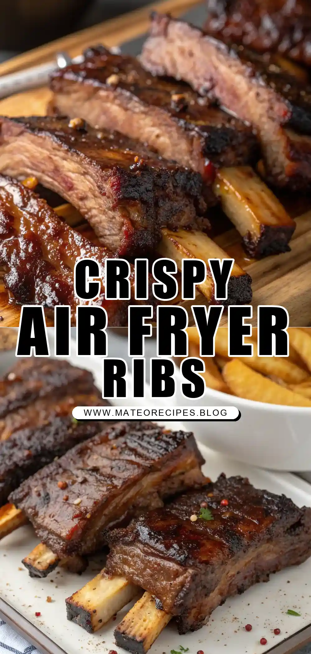Pinterest pin 1 (Design 1) for Air Fryer Beef Ribs