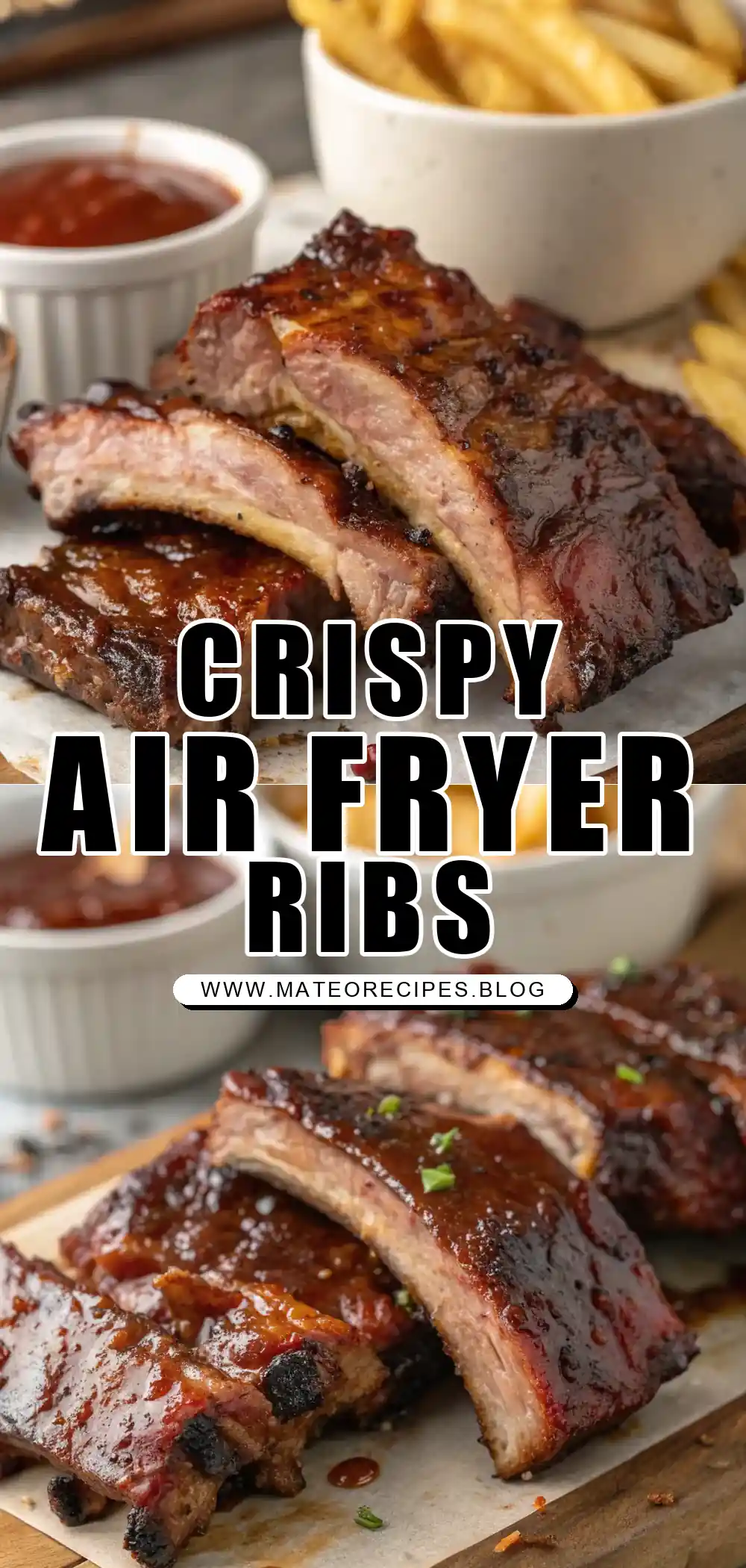Pinterest pin 1 (Design 1) for Air Fryer Bison Ribs