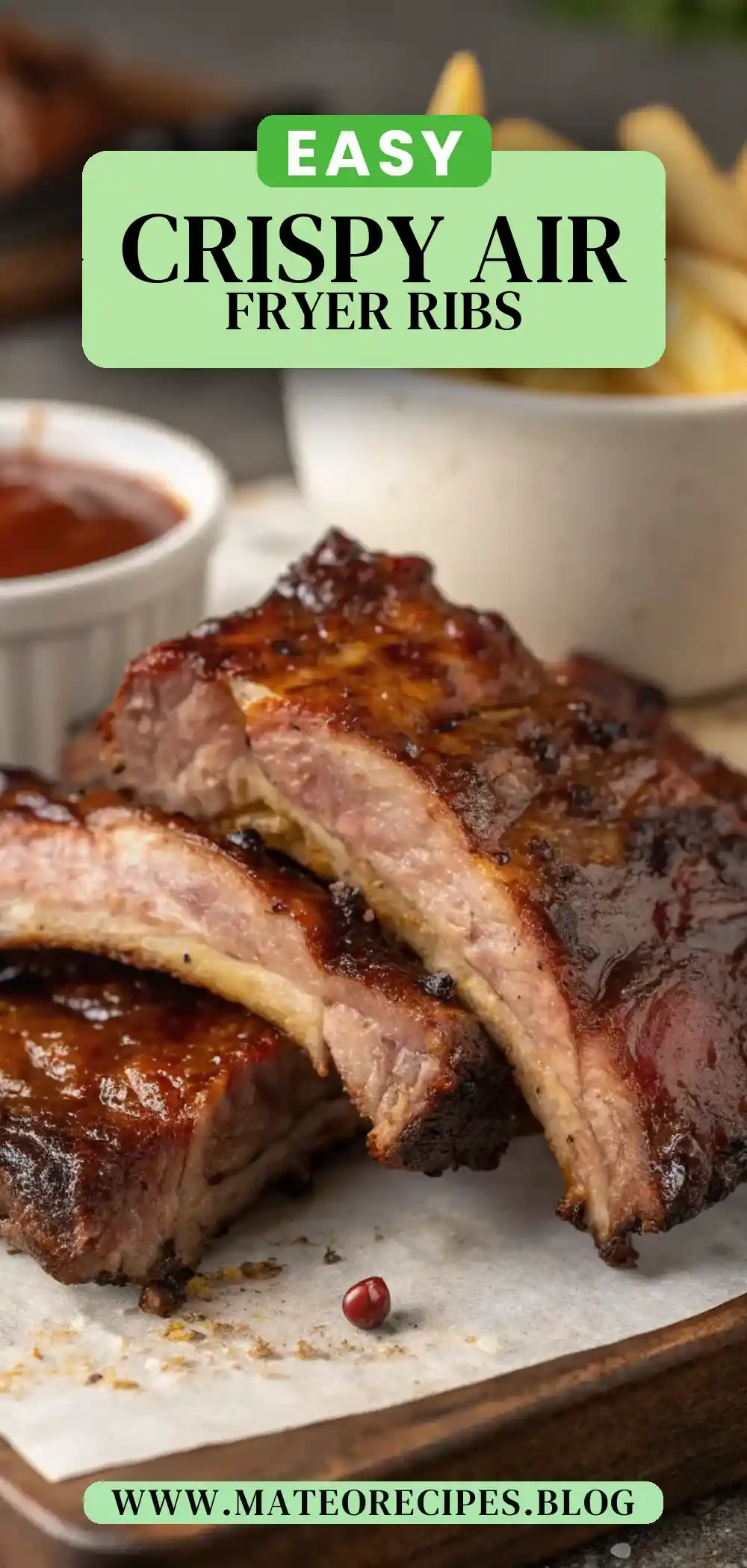 Pinterest pin 2 (Design 2) for Air Fryer Bison Ribs