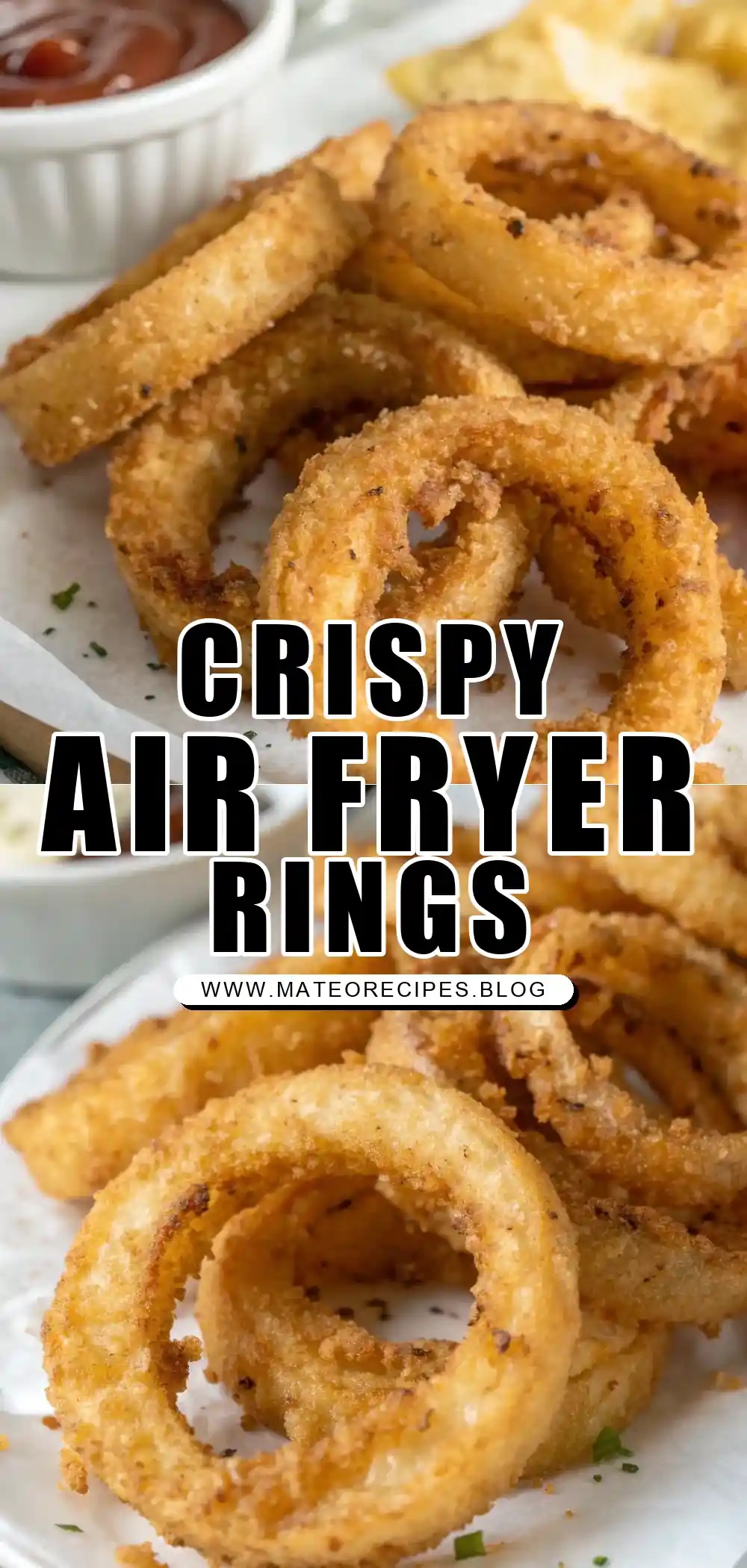 Pinterest pin 1 (Design 1) for Air Fryer Onion Rings