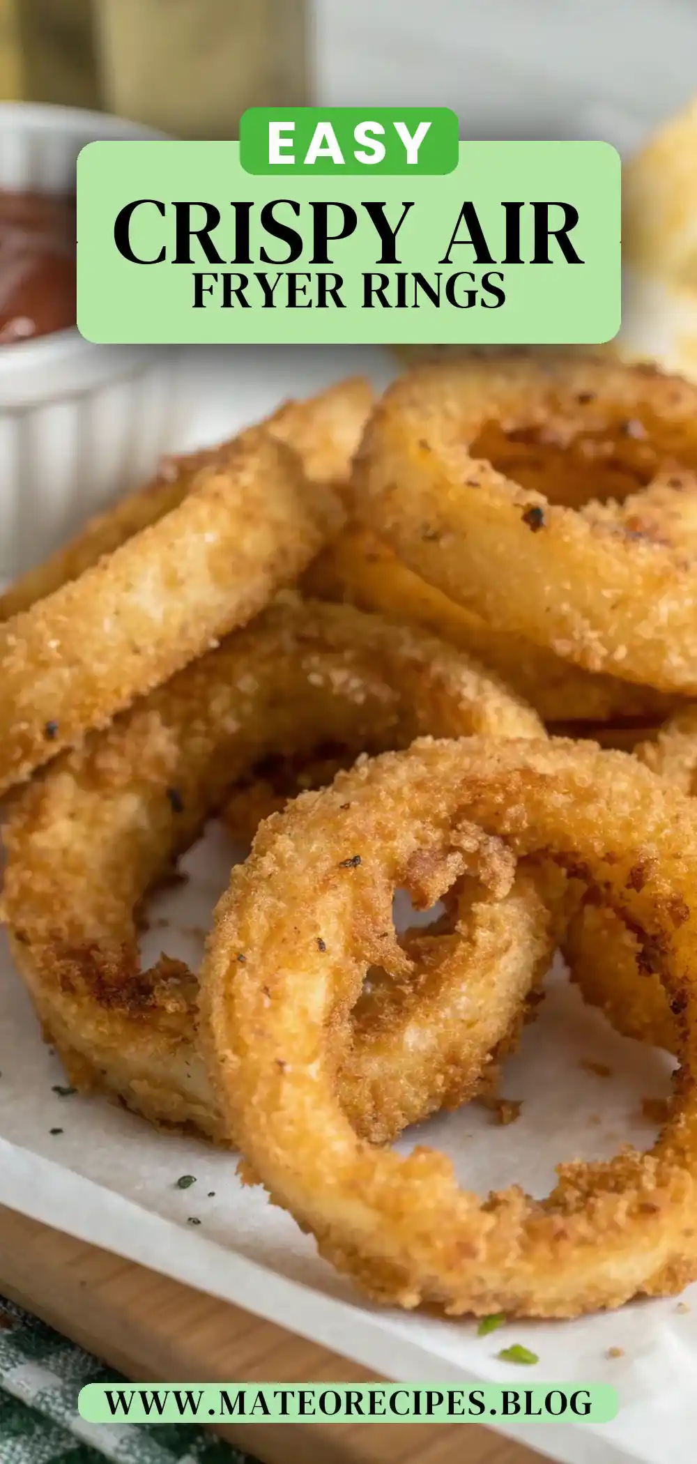 Pinterest pin 2 (Design 2) for Air Fryer Onion Rings