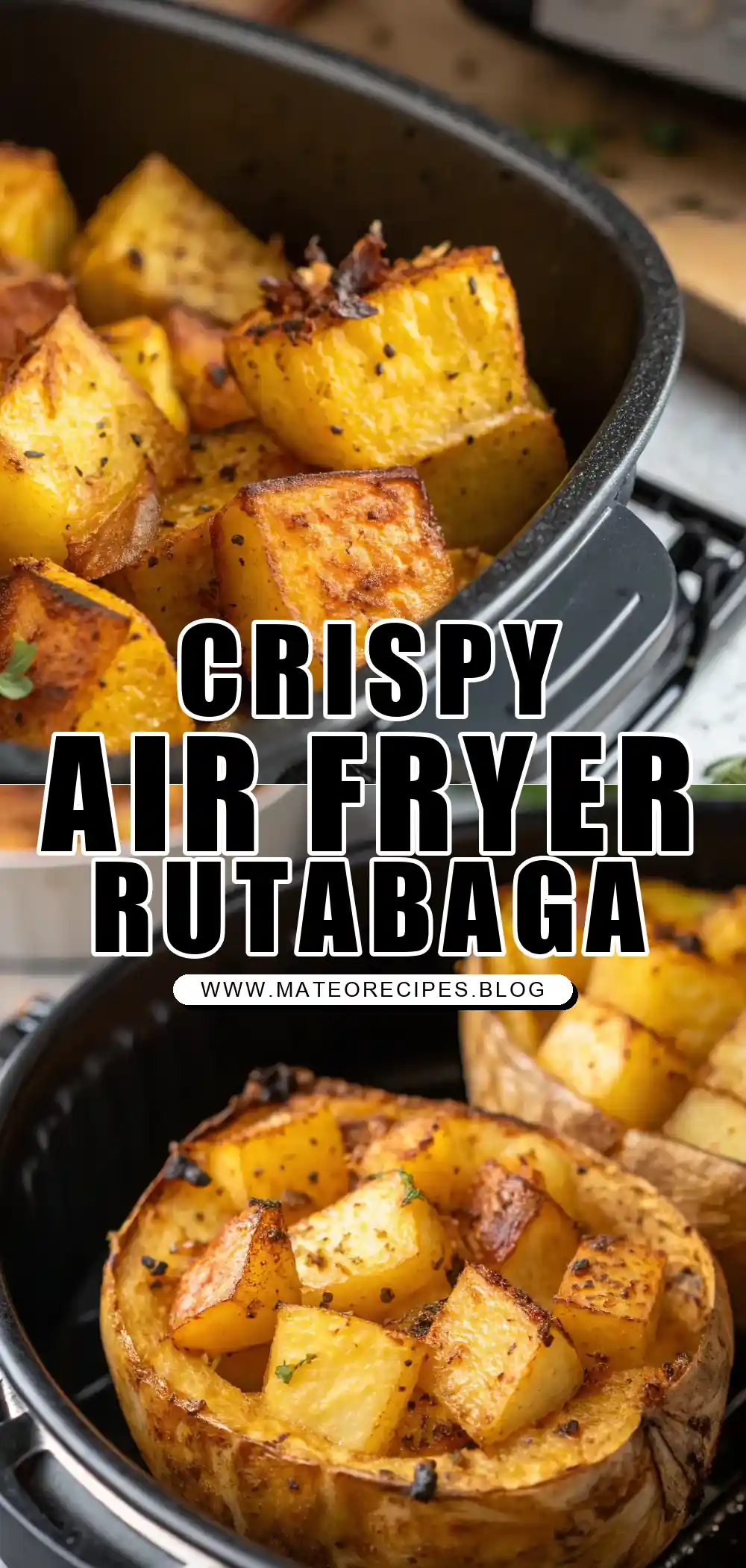 Pinterest pin 1 (Design 1) for Air Fryer Rutabaga