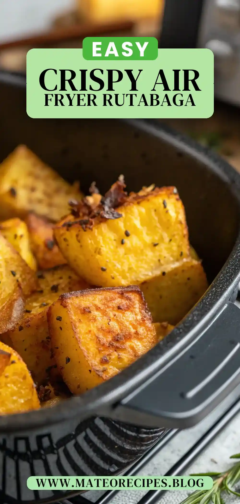 Pinterest pin 2 (Design 2) for Air Fryer Rutabaga