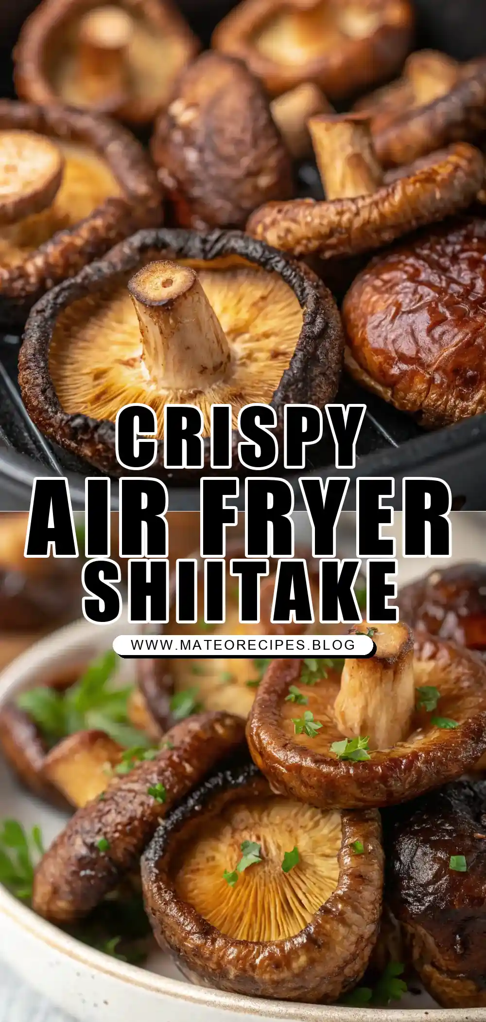 Pinterest pin 1 (Design 1) for Air Fryer Shiitake