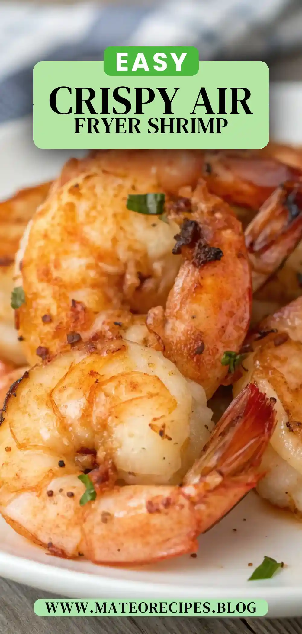 Pinterest pin 2 (Design 2) for Air Fryer Shrimp