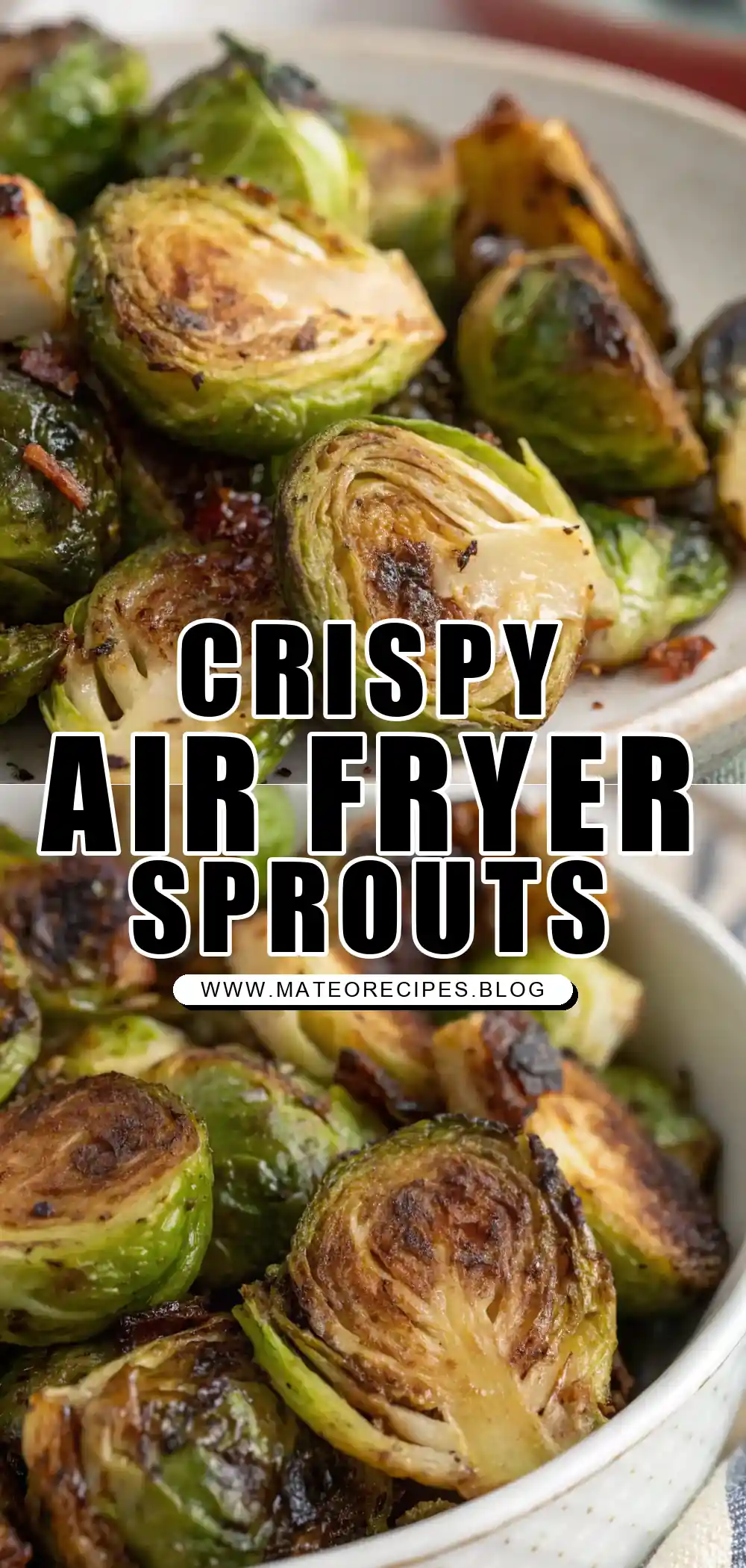 Pinterest pin 1 (Design 1) for Air Fryer Brussels Sprouts