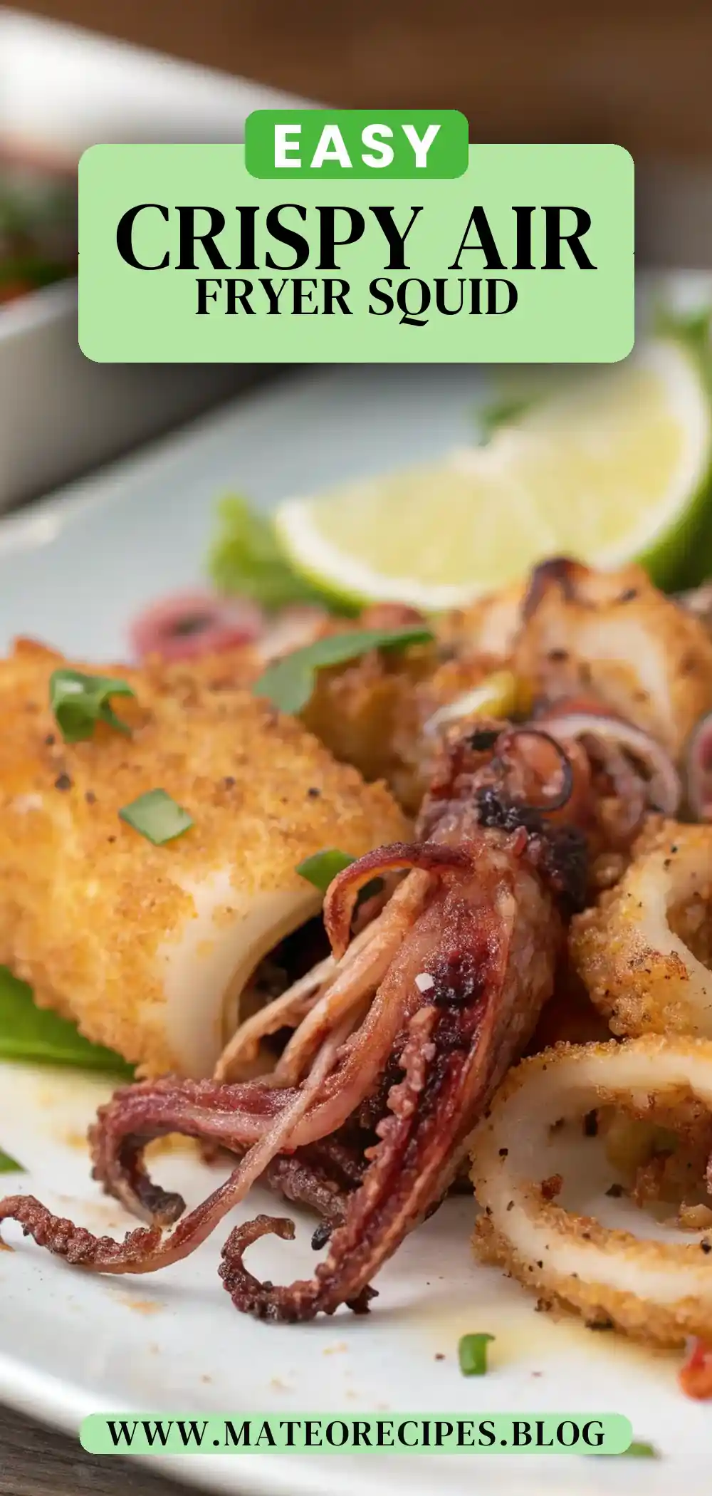 Pinterest pin 2 (Design 2) for Air Fryer Squid