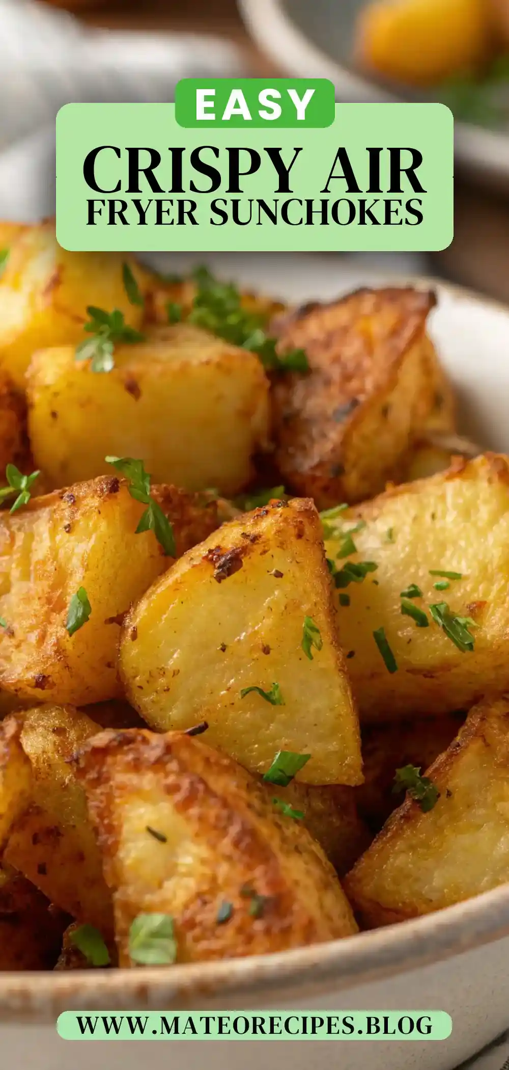 Pinterest pin 2 (Design 2) for Air Fryer Sunchokes