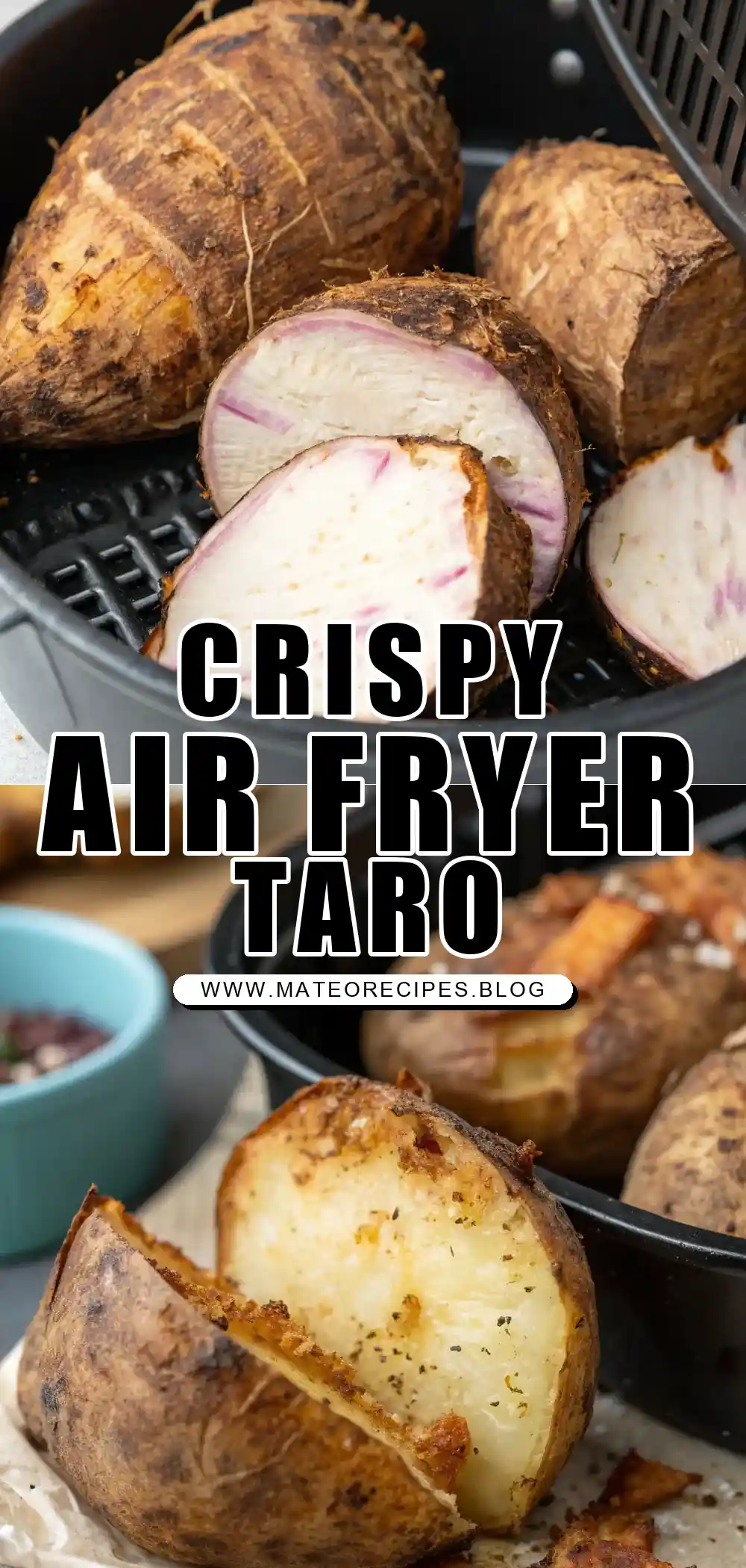 Pinterest pin 1 (Design 1) for Air Fryer Taro Root