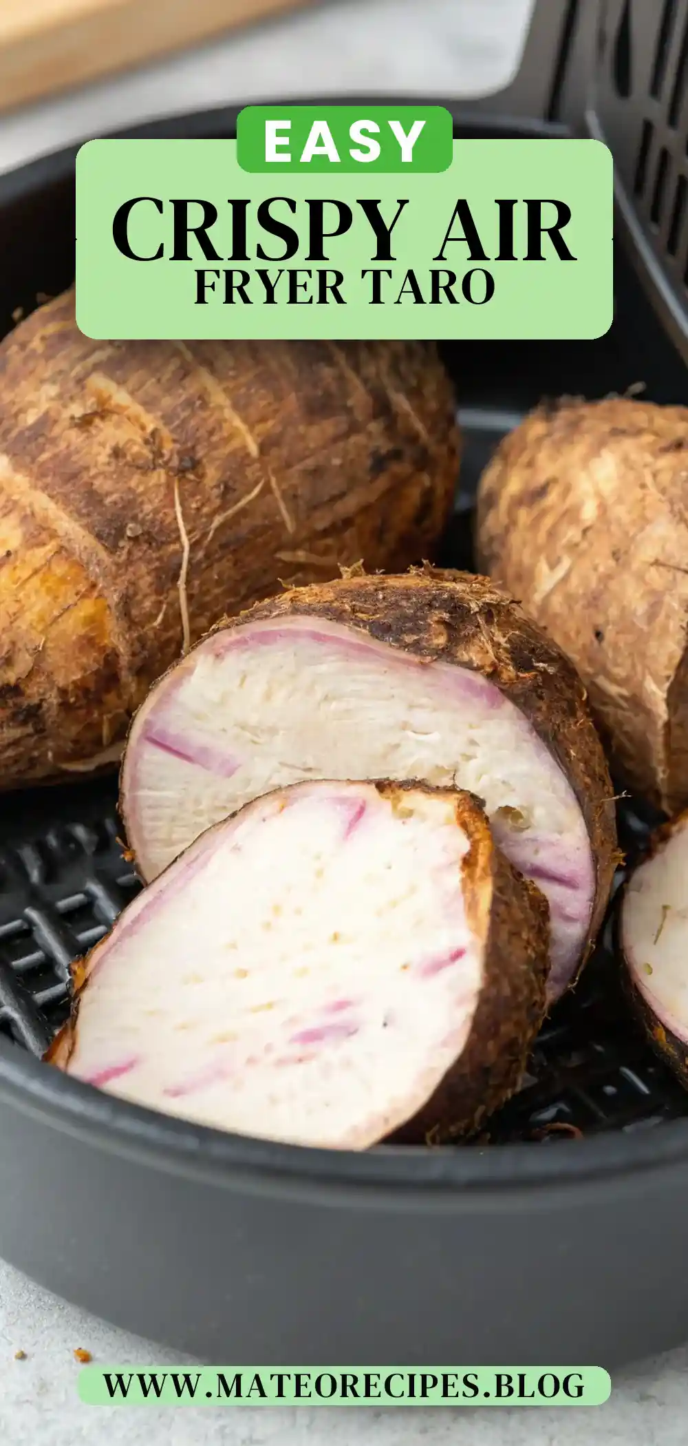 Pinterest pin 2 (Design 2) for Air Fryer Taro Root