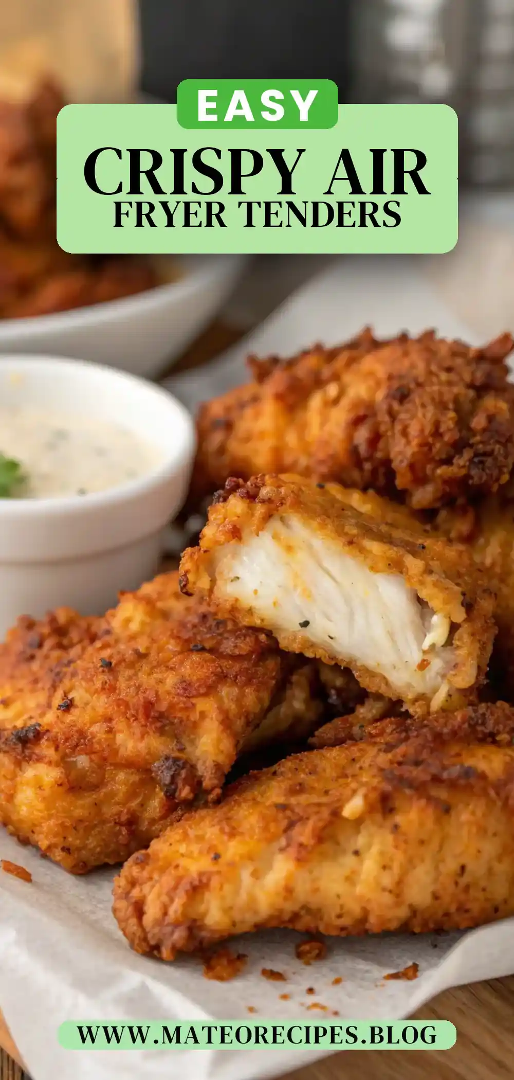 Pinterest pin 2 (Design 2) for Air Fryer Chicken Tenders