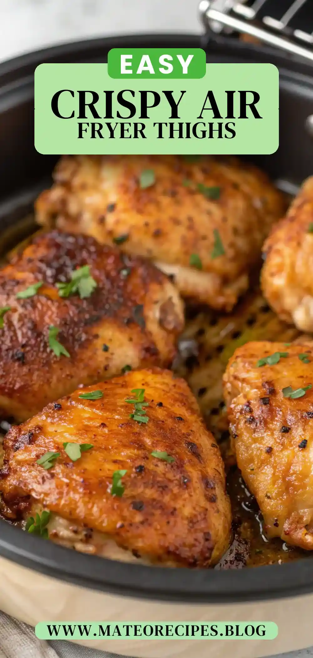 Pinterest pin 2 (Design 2) for Air Fryer Chicken Thighs
