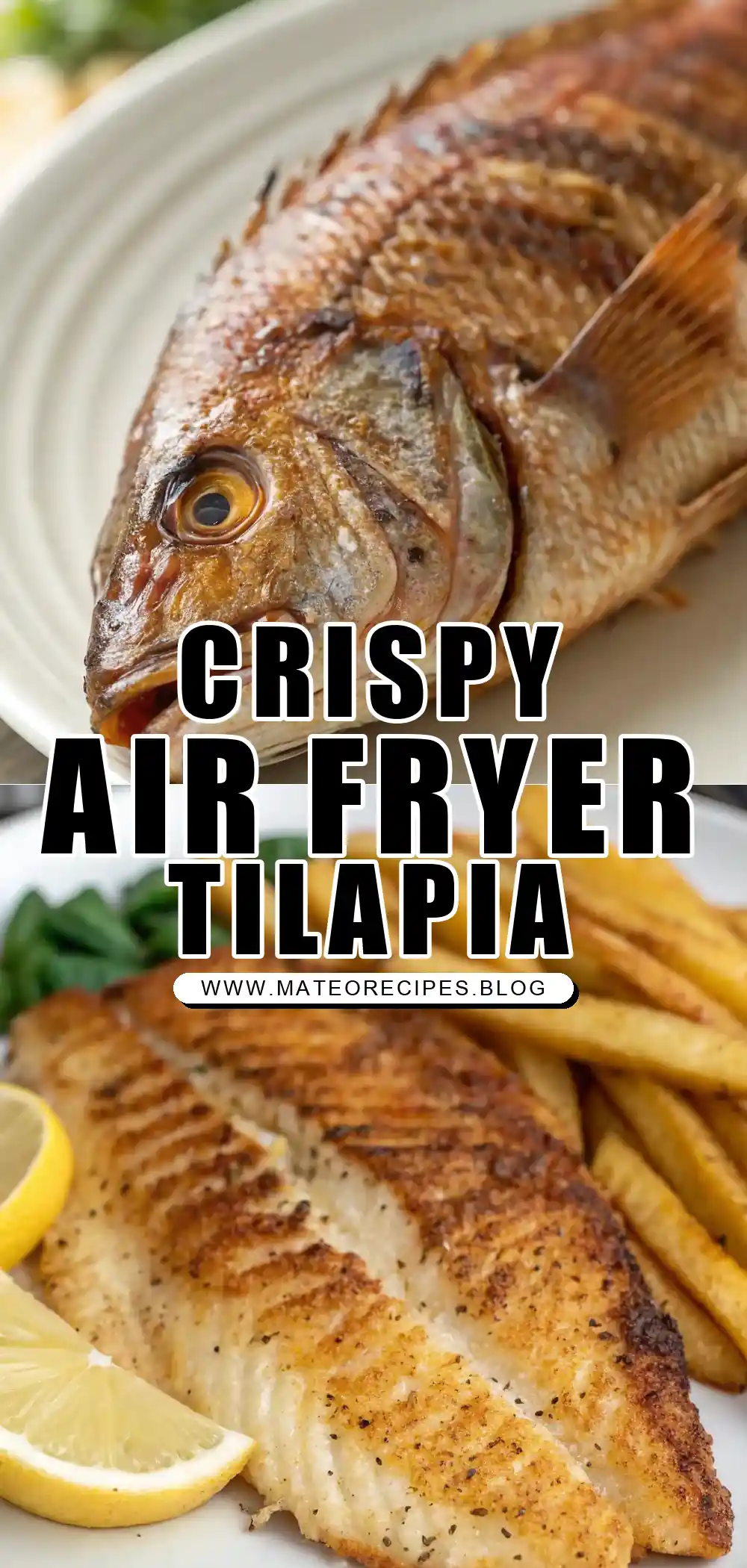 Pinterest pin 1 (Design 1) for Air Fryer Tilapia
