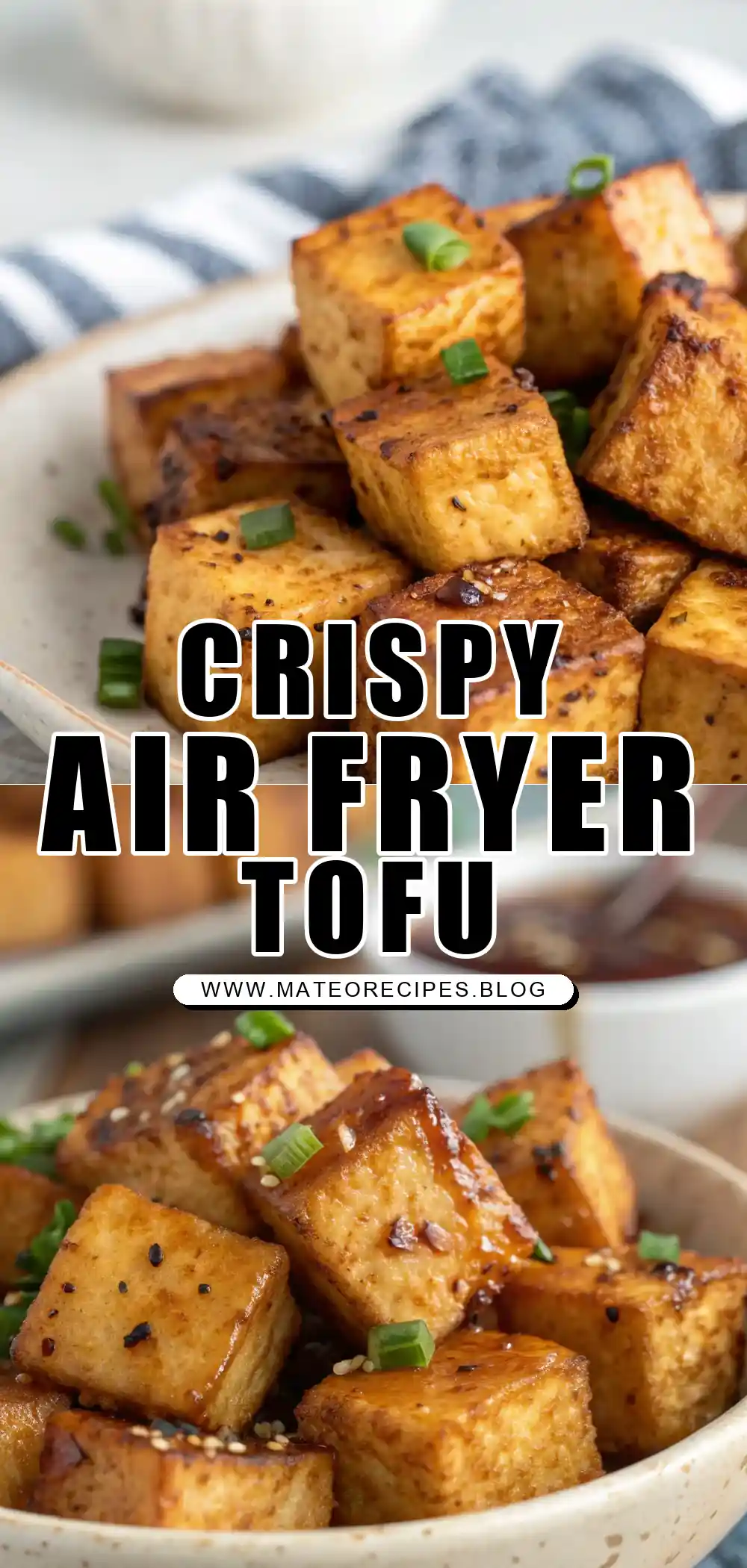 Pinterest pin 1 (Design 1) for Air Fryer Tofu