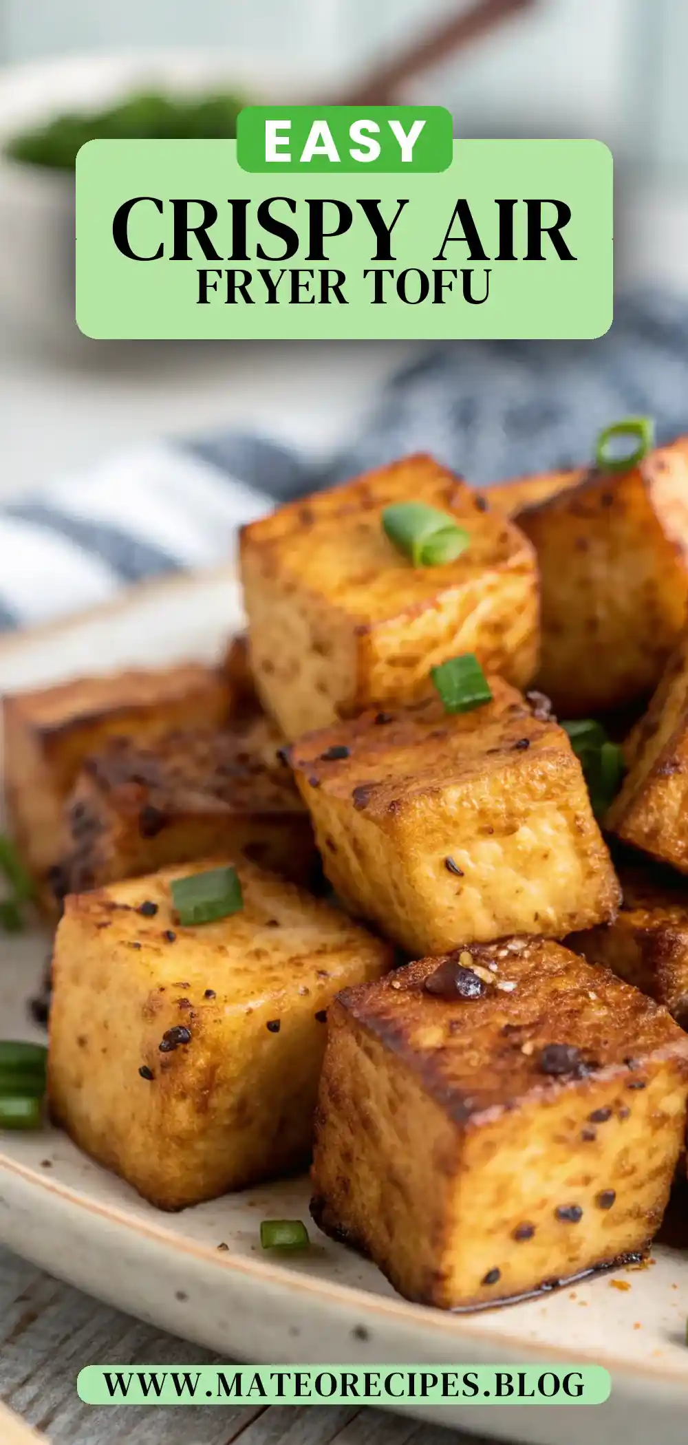 Pinterest pin 2 (Design 2) for Air Fryer Tofu