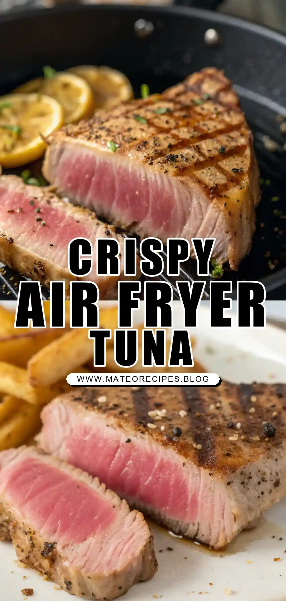 Pinterest pin 1 (Design 1) for Air Fryer Tuna Steak