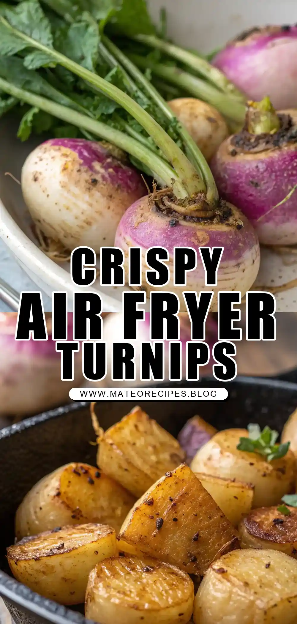 Pinterest pin 1 (Design 1) for Air Fryer Turnips