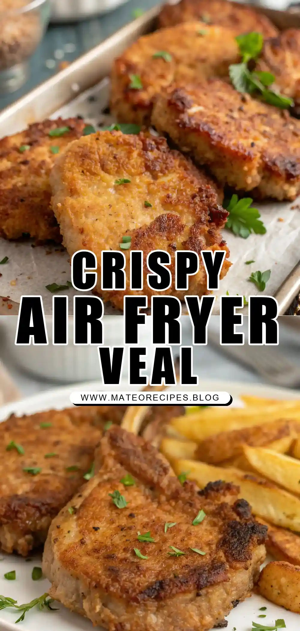 Pinterest pin 1 (Design 1) for Air Fryer Veal Cutlets