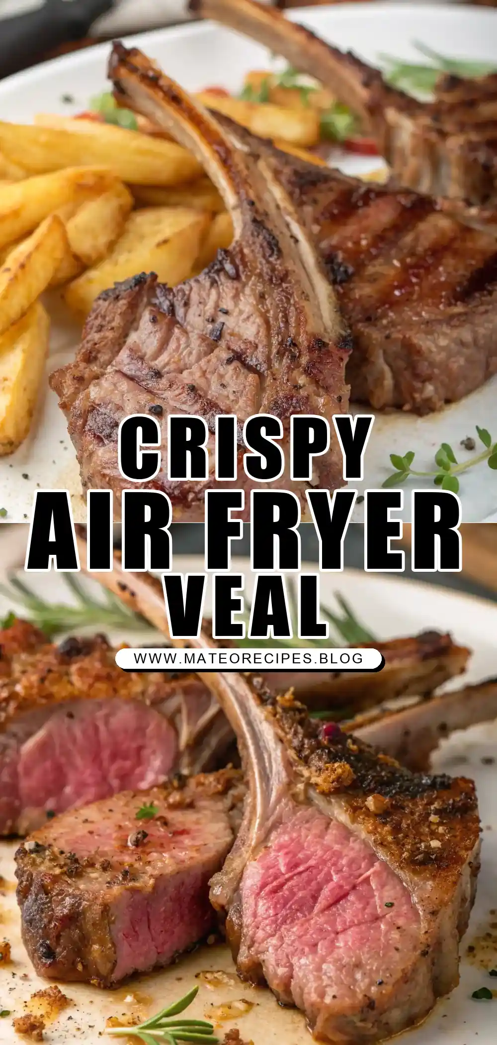 Pinterest pin 1 (Design 1) for Air Fryer Veal Chops
