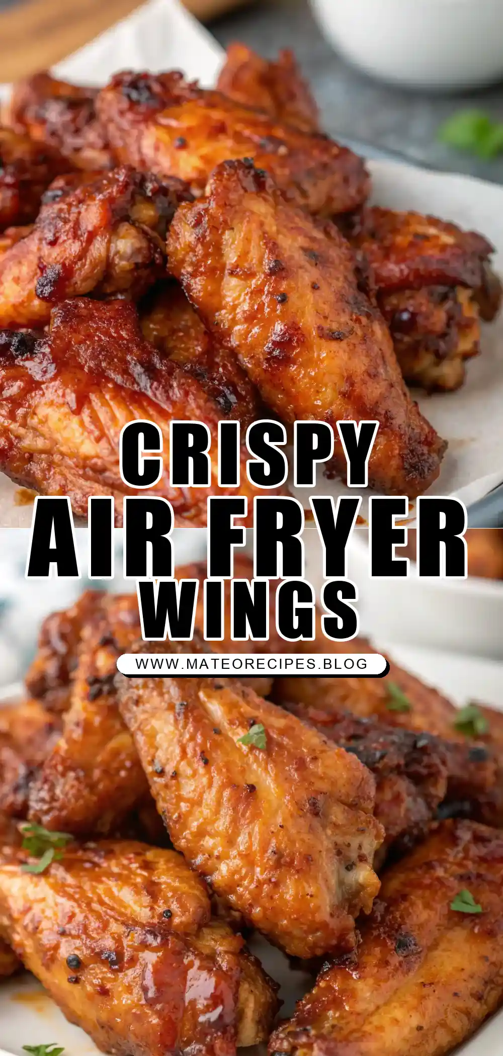 Pinterest pin 1 (Design 1) for Air Fryer Chicken Wings