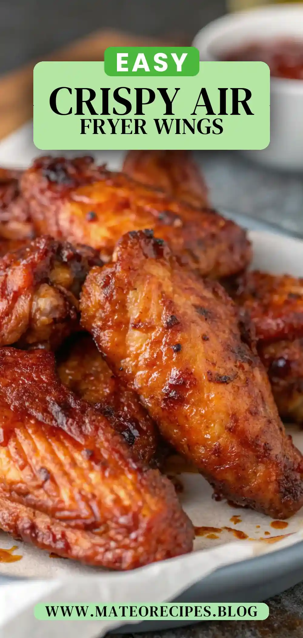 Pinterest pin 2 (Design 2) for Air Fryer Chicken Wings