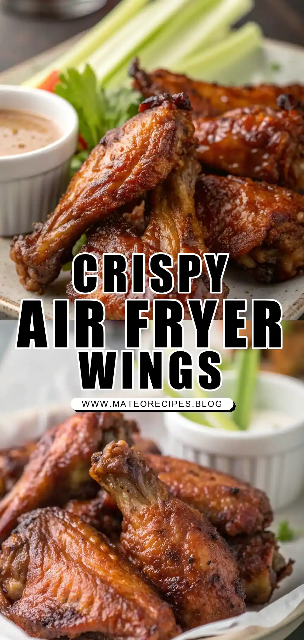 Pinterest pin 1 (Design 1) for Air Fryer Duck Wings