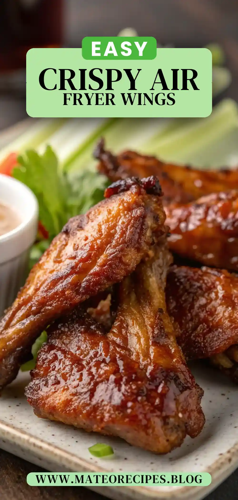 Pinterest pin 2 (Design 2) for Air Fryer Duck Wings