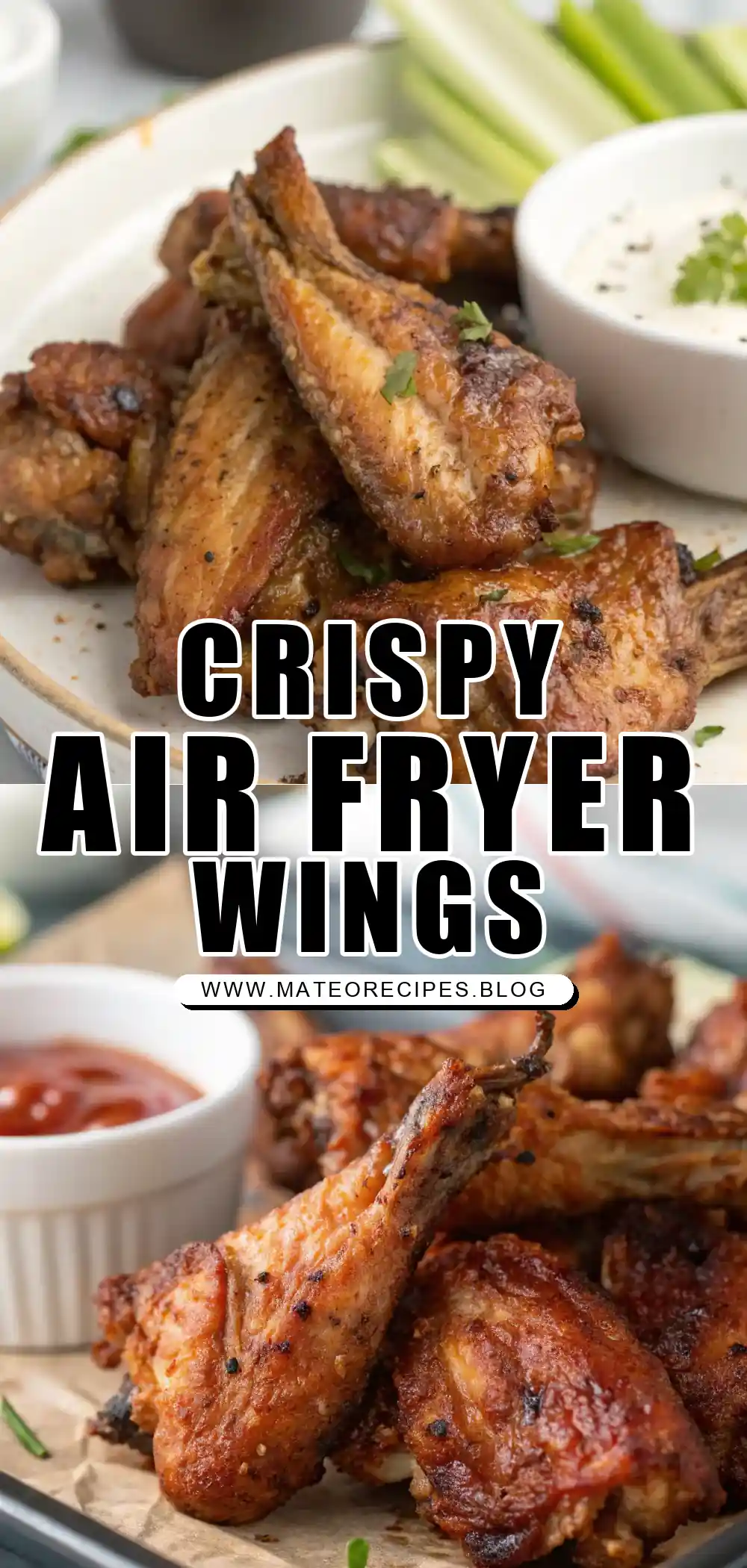 Pinterest pin 1 (Design 1) for Air Fryer Rabbit Wings