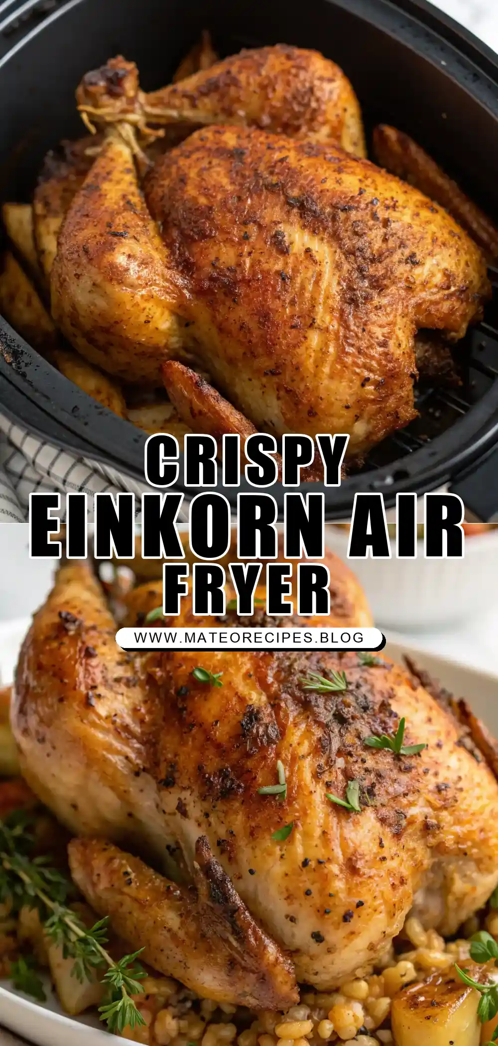 Pinterest pin 1 (Design 1) for Air Fryer Chicken Einkorn