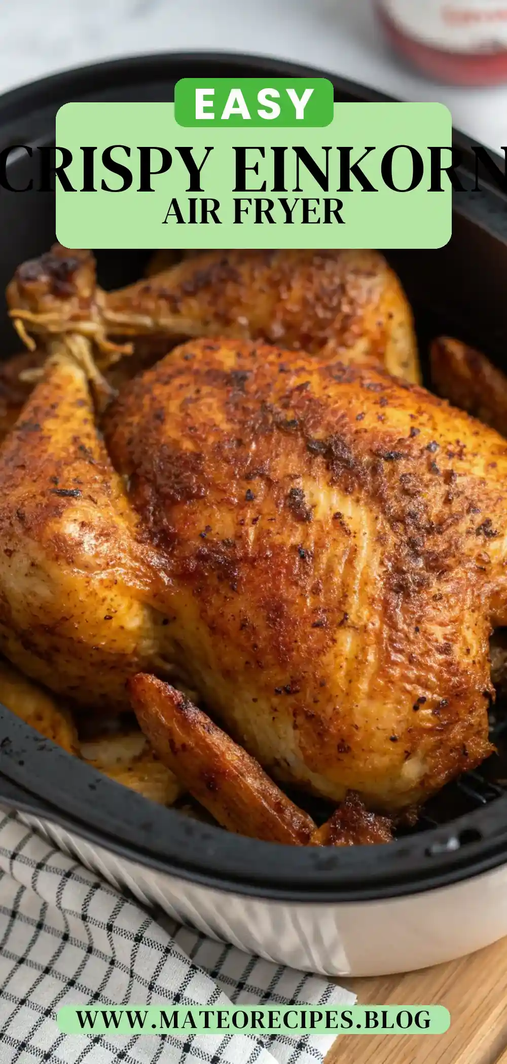 Pinterest pin 2 (Design 2) for Air Fryer Chicken Einkorn