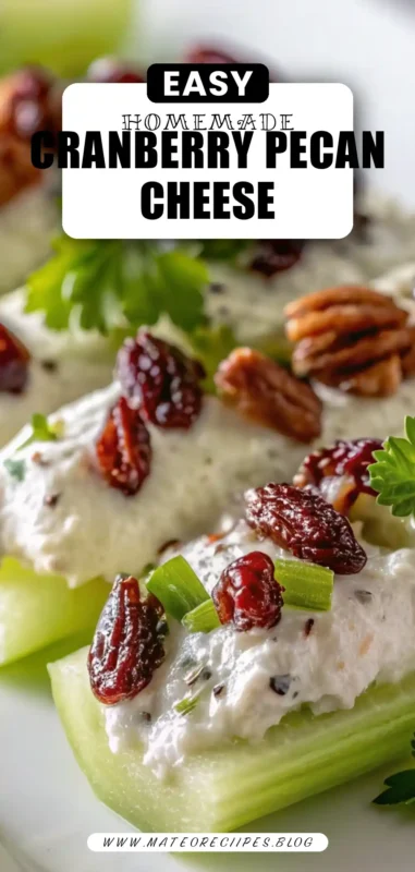 Pinterest pin 2 (Design 2) for Cranberry Pecan Cream Cheese Stuffed Celery