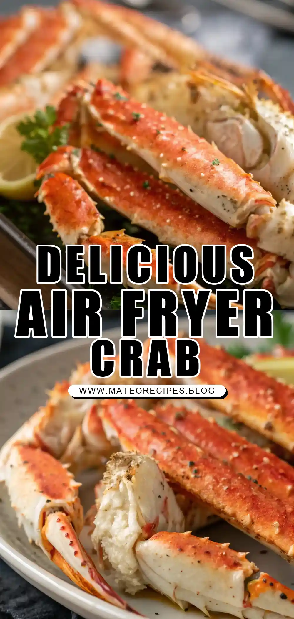 Pinterest pin 1 (Design 1) for Air Fryer Crab Legs