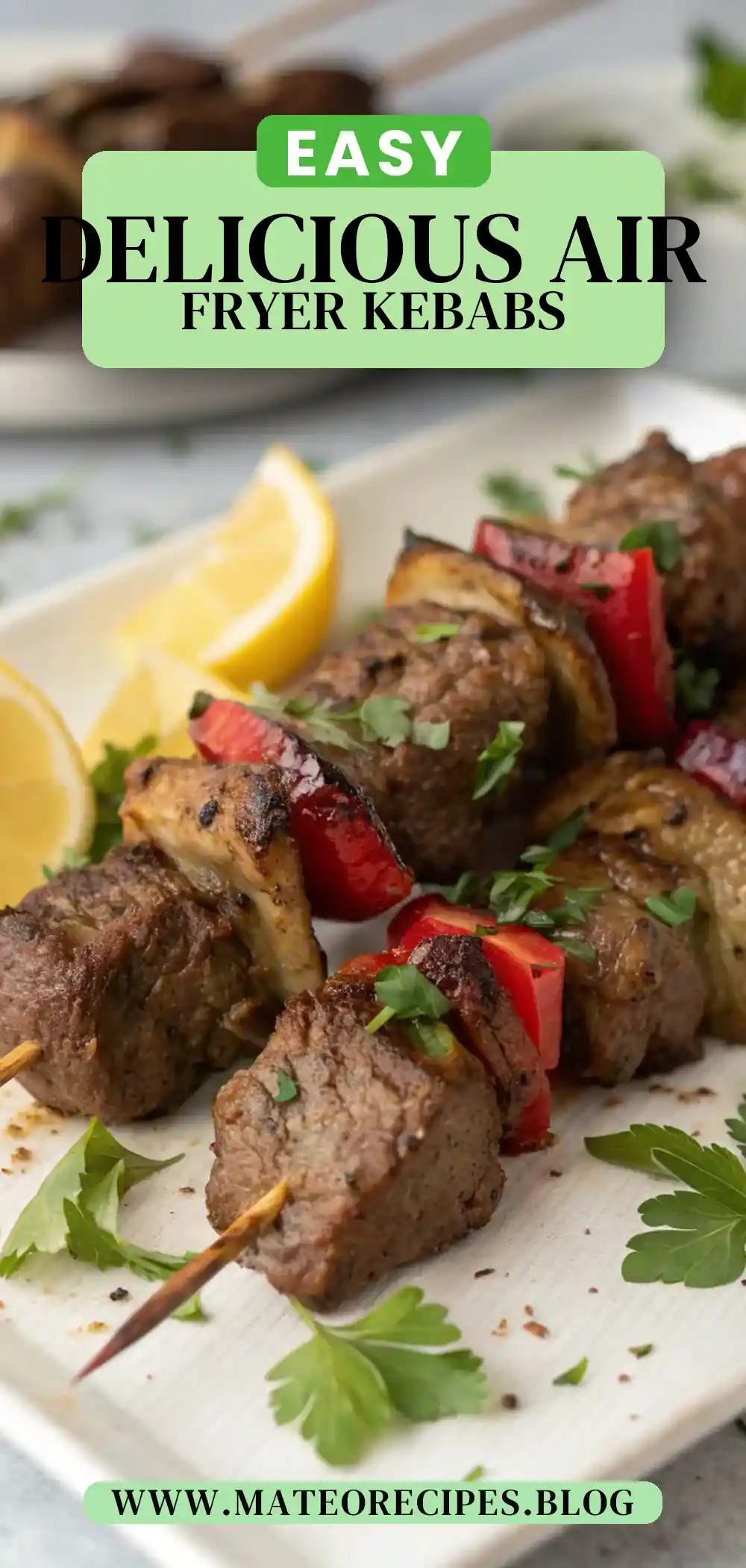 Pinterest pin 2 (Design 2) for Air Fryer Lamb Kebabs