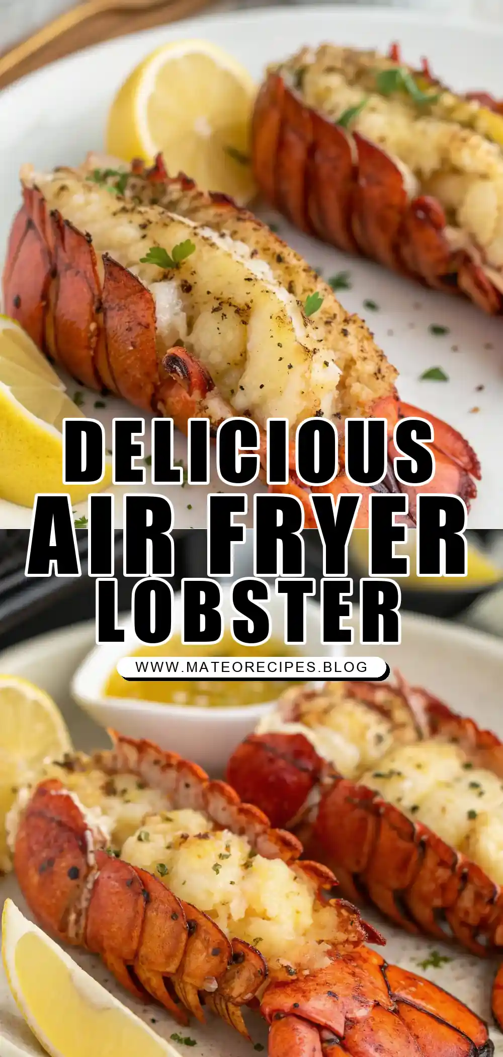 Pinterest pin 1 (Design 1) for Air Fryer Lobster Tails