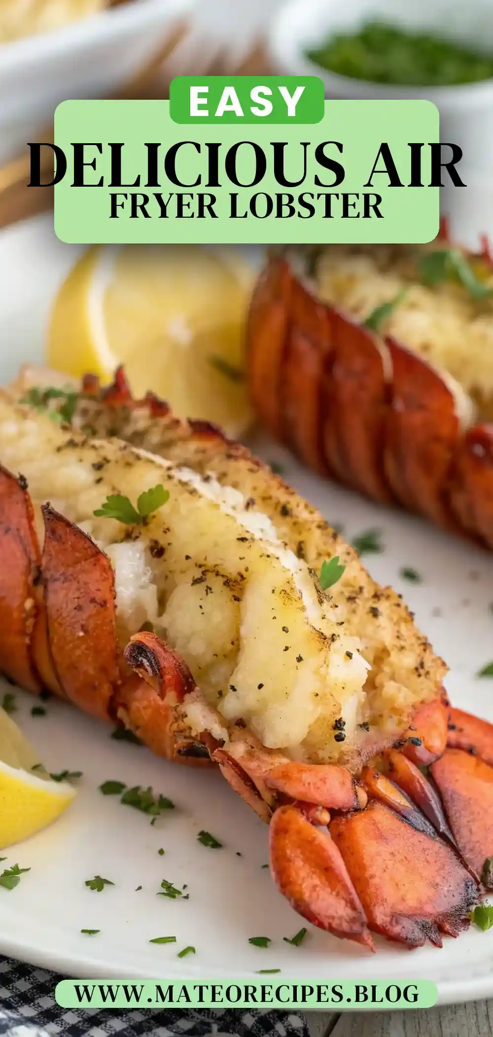 Pinterest pin 2 (Design 2) for Air Fryer Lobster Tails