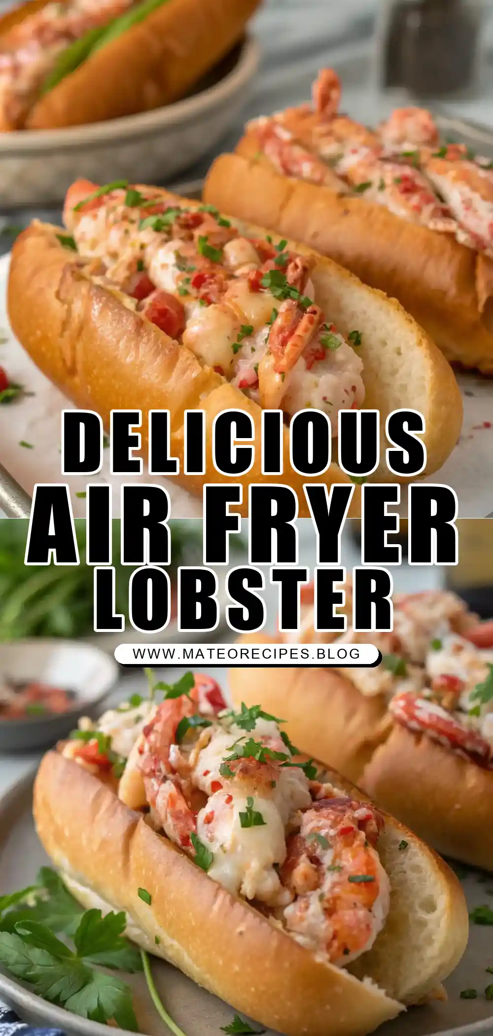 Pinterest pin 1 (Design 1) for Air Fryer Lobster Rolls