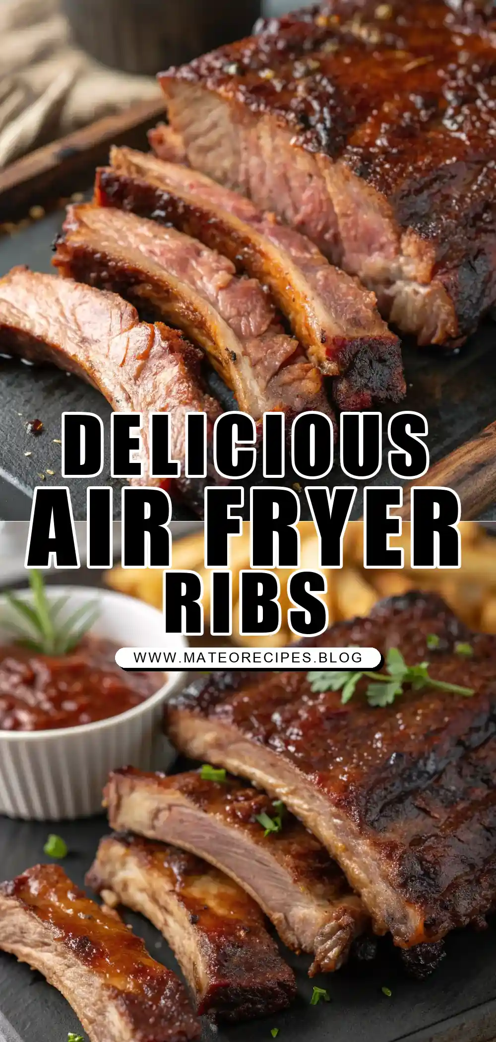 Pinterest pin 1 (Design 1) for Air Fryer Elk Ribs
