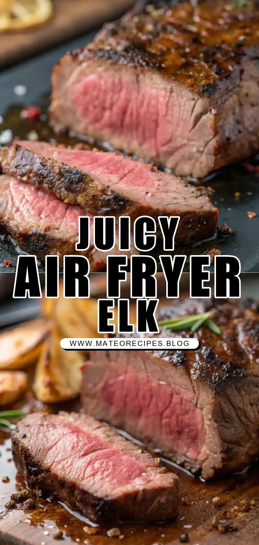 Pinterest pin 1 (Design 1) for Air Fryer Elk Steak