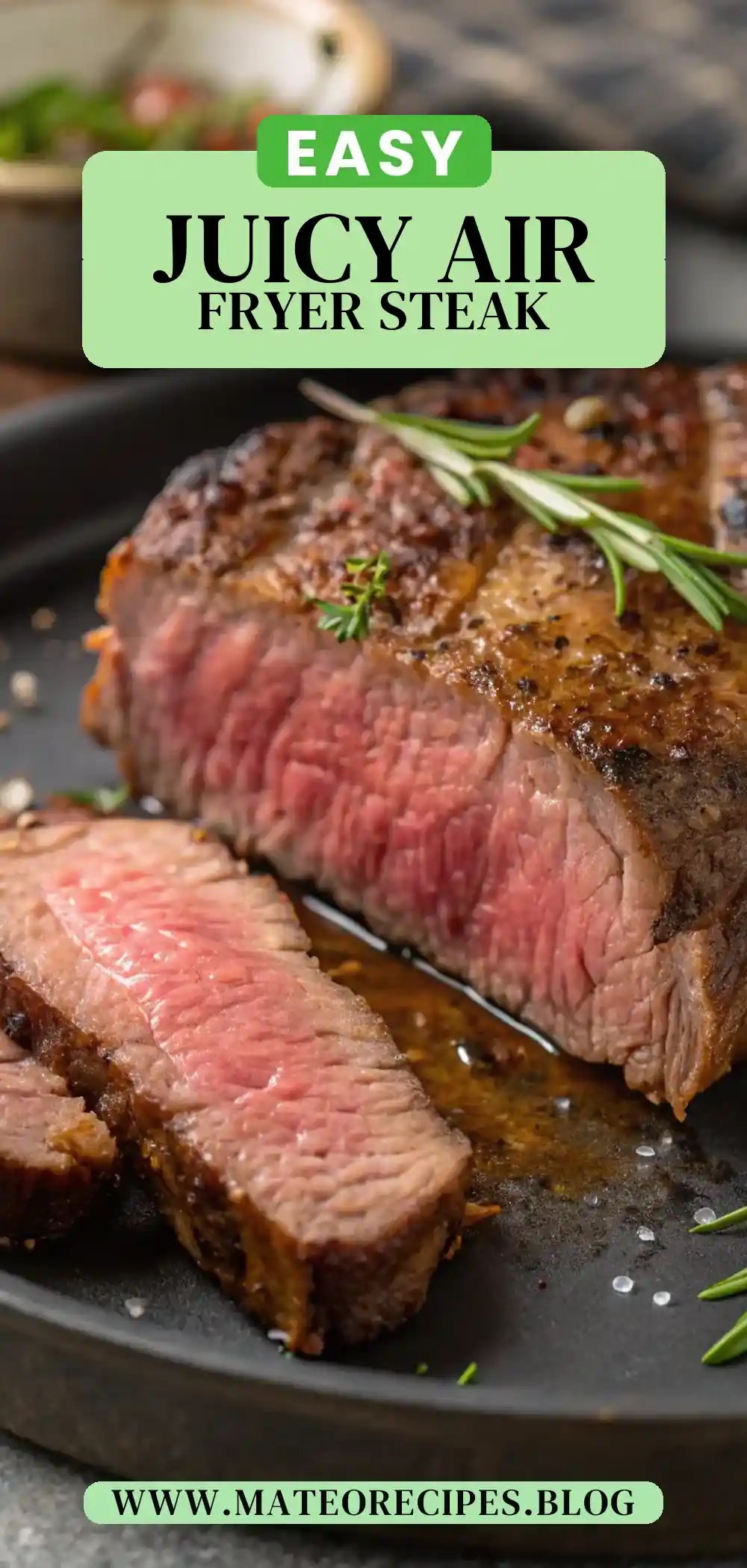 Pinterest pin 2 (Design 2) for Air Fryer Beef Steak