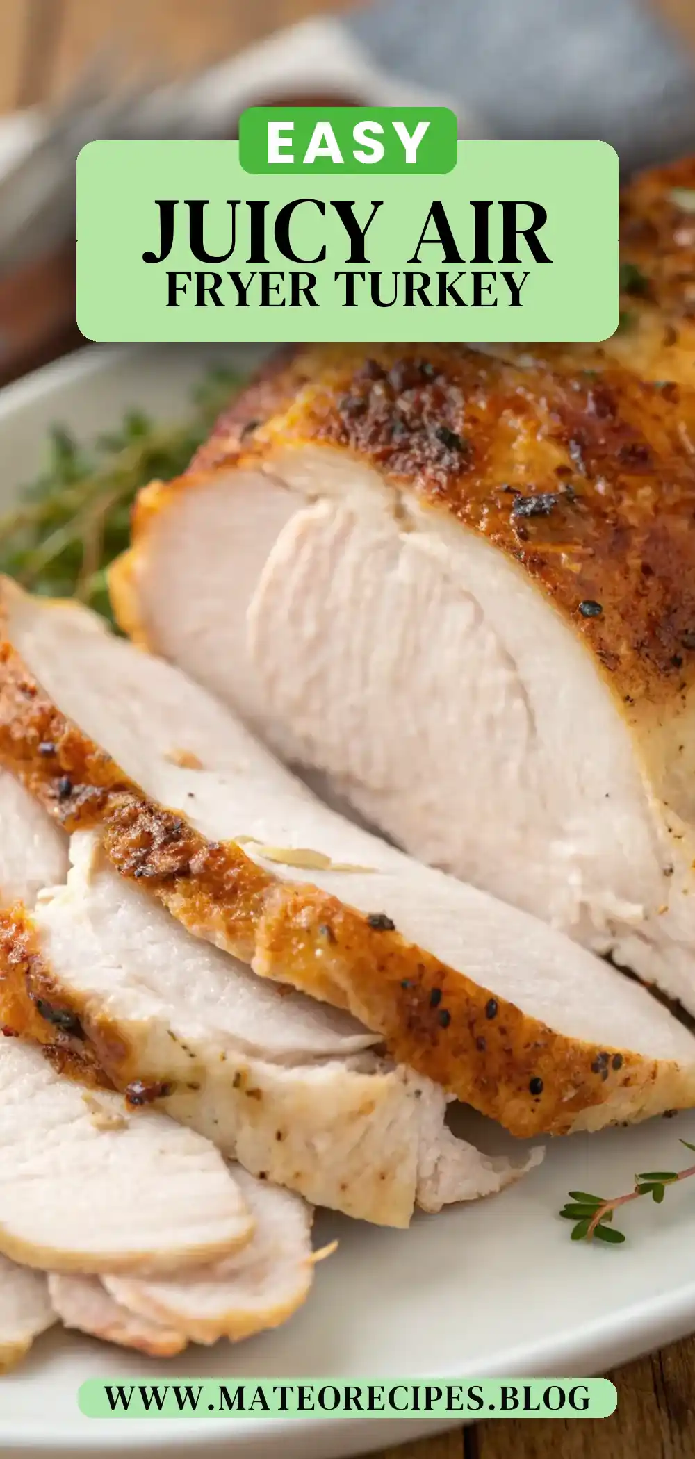 Pinterest pin 2 (Design 2) for Air Fryer Turkey Breast