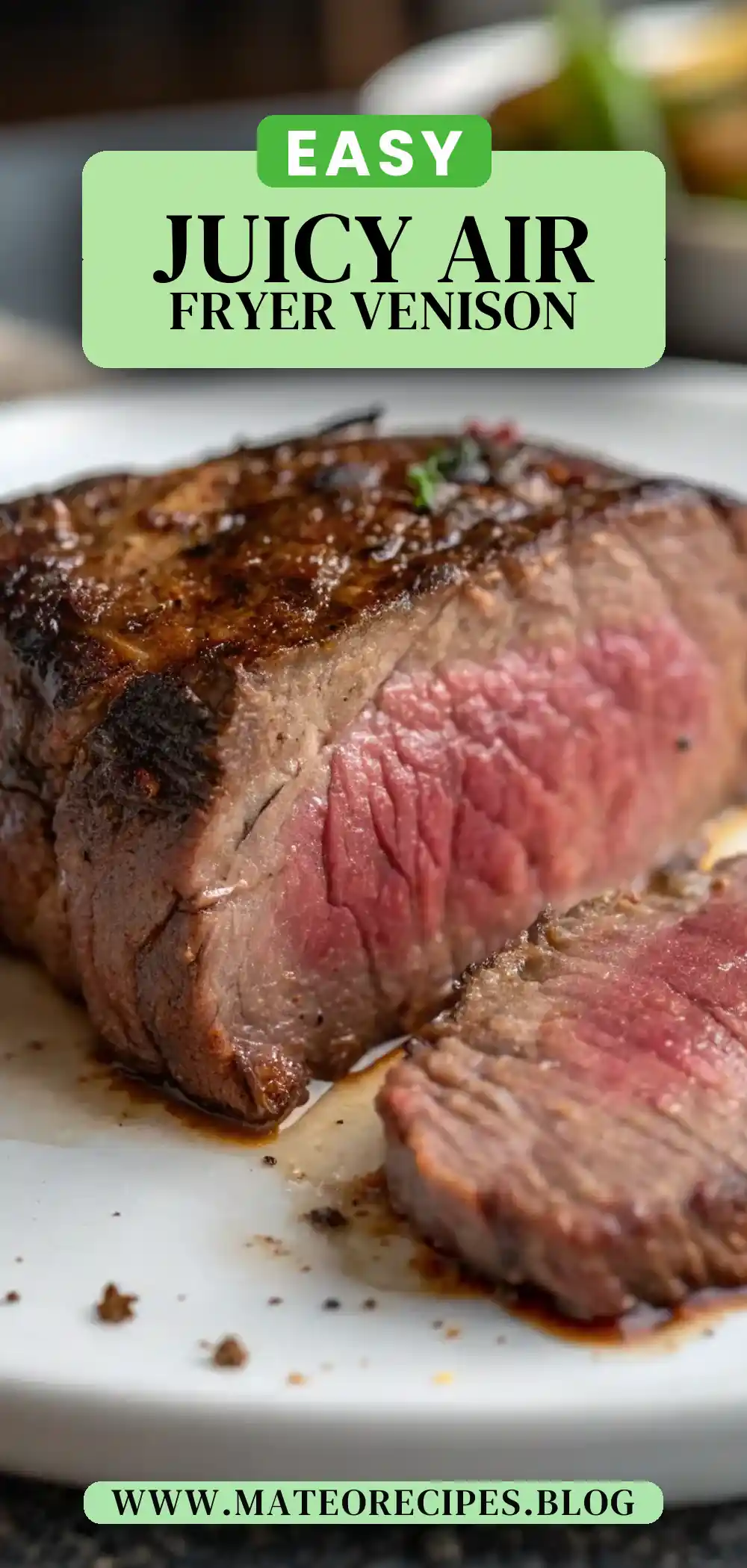 Pinterest pin 2 (Design 2) for Air Fryer Venison Steak