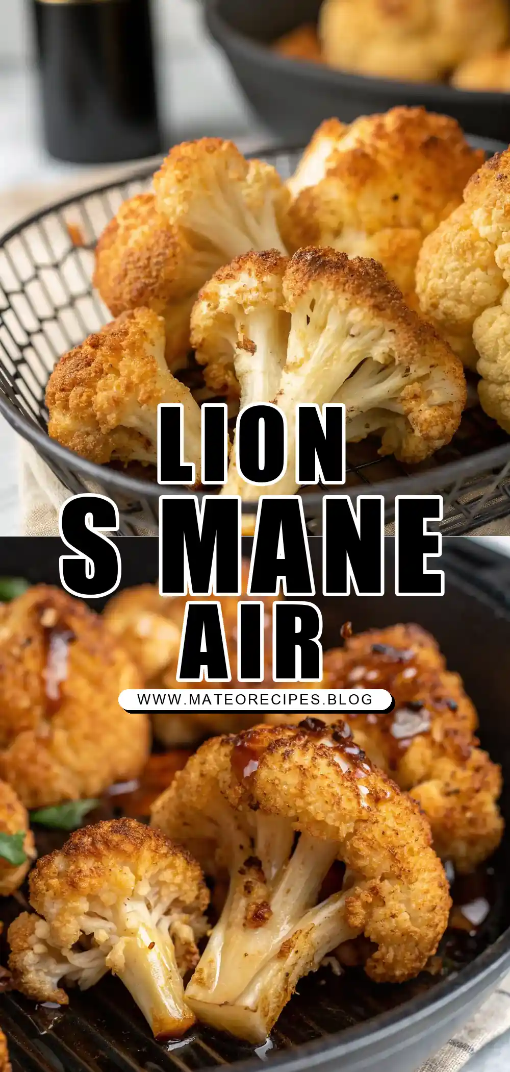 Pinterest pin 1 (Design 1) for Air Fryer Lion's Mane