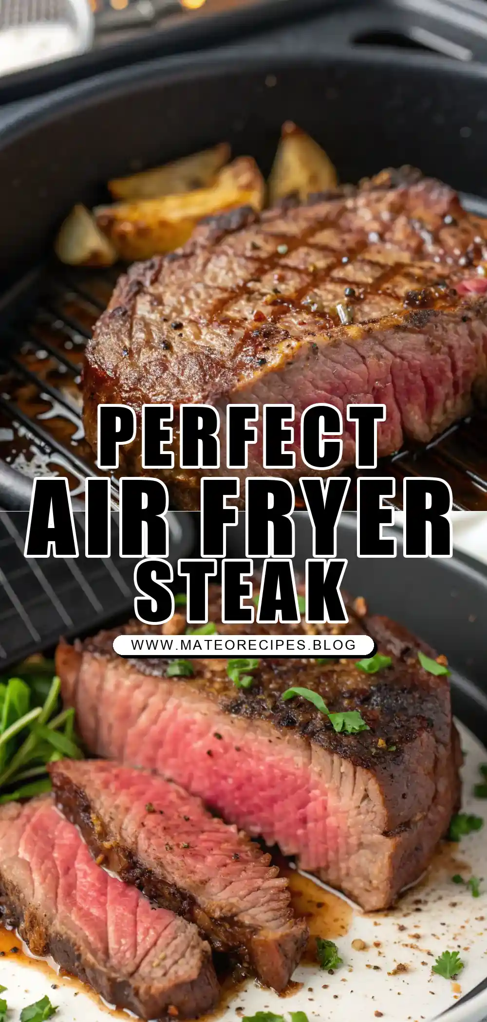 Pinterest pin 1 (Design 1) for Air Fryer Bison Steak