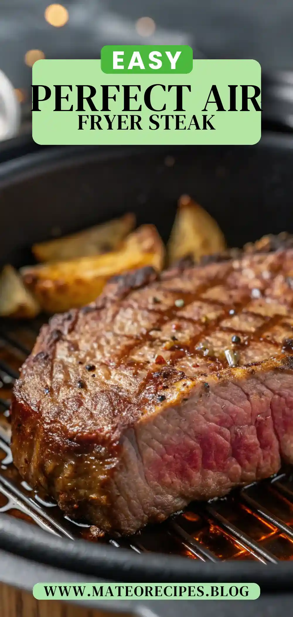 Pinterest pin 2 (Design 2) for Air Fryer Bison Steak