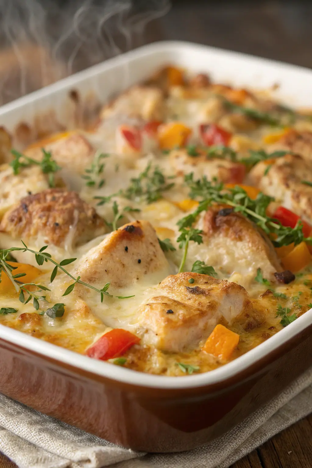 A delicious plate of Baked Chicken Casserole
