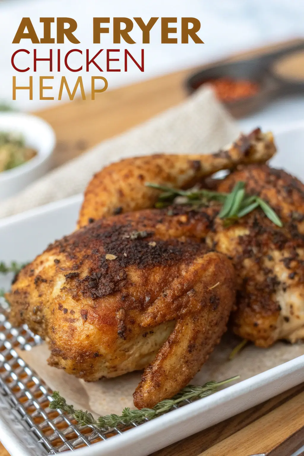 A delicious plate of Air Fryer Chicken Hemp